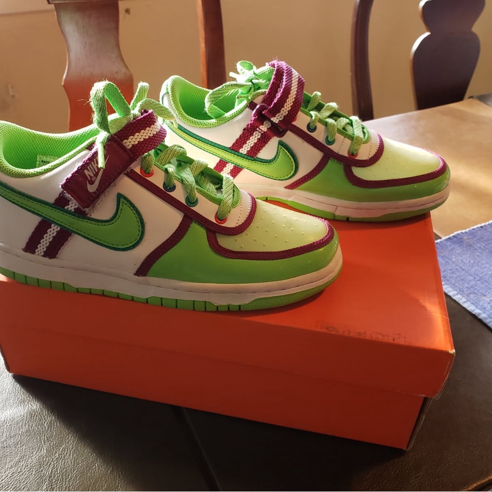 Nike Green and Purple Sneakers